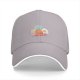 Black baseball cap with cute breakfast food character print