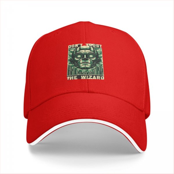Black baseball cap with 'Don't Trust The Wizard' robot graphic