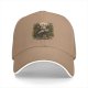 Black baseball cap with skeleton holding coffee and plants design