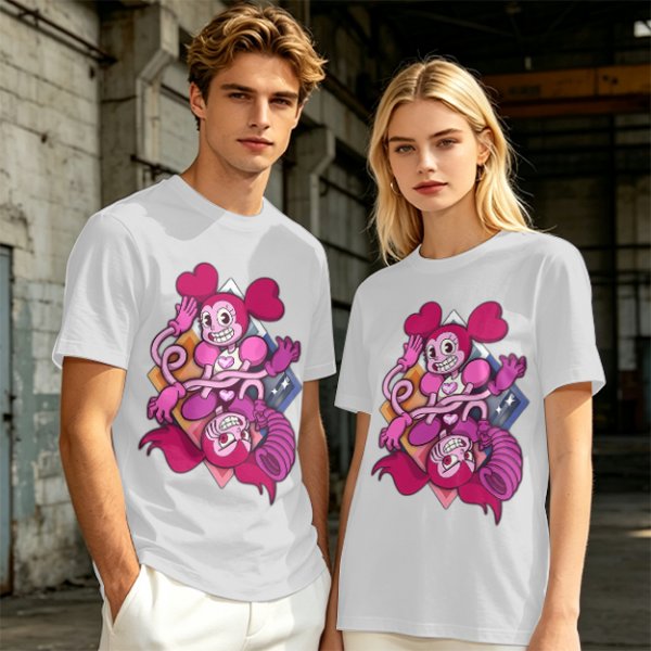 Olive T-shirt with Spinel Character Graphic Print