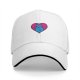 Black Baseball Cap With Blue Cat In Pink Heart Graphic