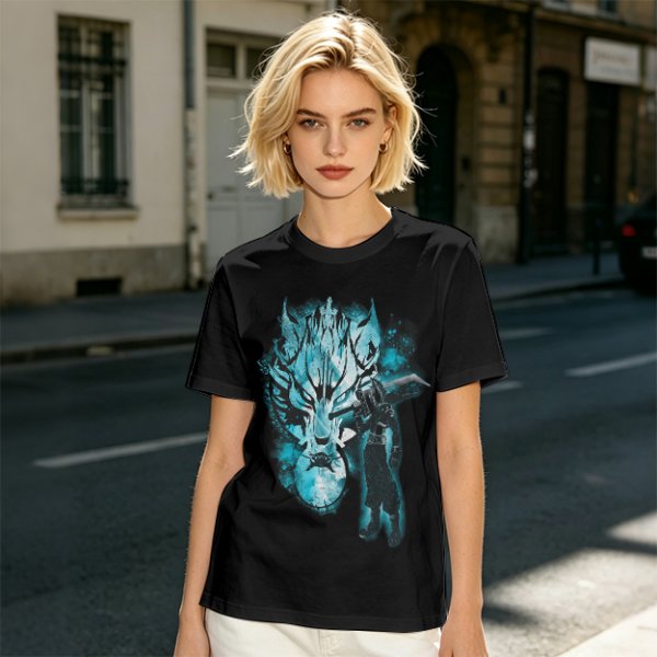 Olive Green T-Shirt With Alien Warrior Graphic Print