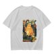 Olive t-shirt with vintage comic style 'I Blew Up The Cat!' print