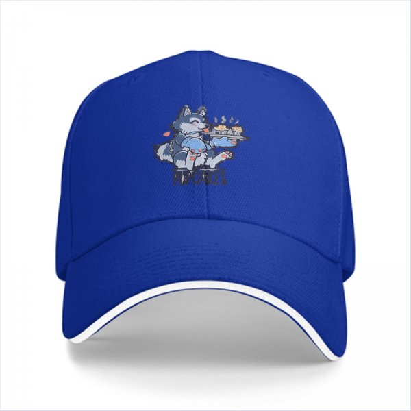Black Baseball Cap With Cute Husky Holding Pupcakes Art