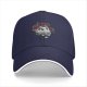 Black baseball cap with vintage pig pilot and aircraft graphic