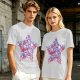 Olive T-Shirt With Patriotic Star Fast Food Print