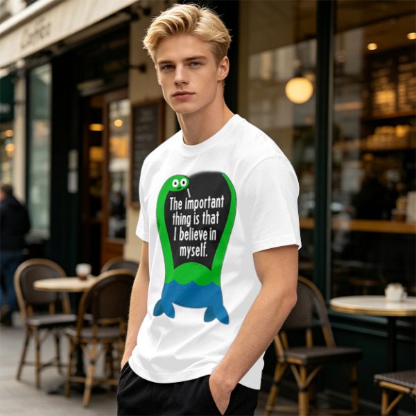 Olive T-Shirt With Dinosaur Graphic And Self Belief Text