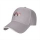 Black baseball cap with cute mushroom creature graphic print
