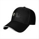 Black Baseball Cap With Cat Touching Globe Print