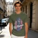 Olive T-Shirt with Cartoon Grim Reaper 'Last Responder' Print