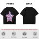 Olive T-Shirt With Patriotic Star Fast Food Print