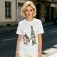 Olive T-Shirt With Cartoon Coffee Mug And Wine Bottle Print