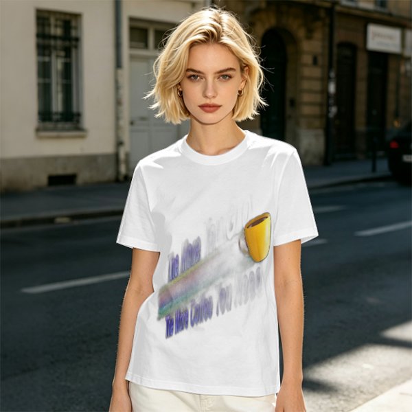 Olive Graphic T-Shirt With Coffee Mug And Rainbow Design