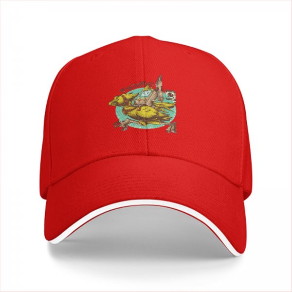 Black Baseball Cap With Chocobo Gaming Graphic Print