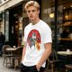 Olive T-Shirt With Laser Beam Shooting Cat Graphic