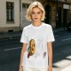 Olive T-Shirt With Cartoon Running Hamburger Character Print