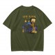 Olive T-Shirt with Shy Mage Wizard and Magical Artwork Print