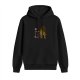 Black Hoodie With Whimsical Street Art Print Design