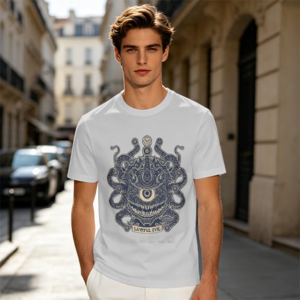 Olive Green Beholder Lawful Evil Graphic T-Shirt