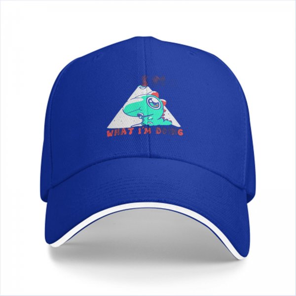 Black Baseball Cap With Cute Dinosaur Graphic And 'What I'm Doing' Text