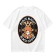 Olive t-shirt with black magic black coffee goat graphic print