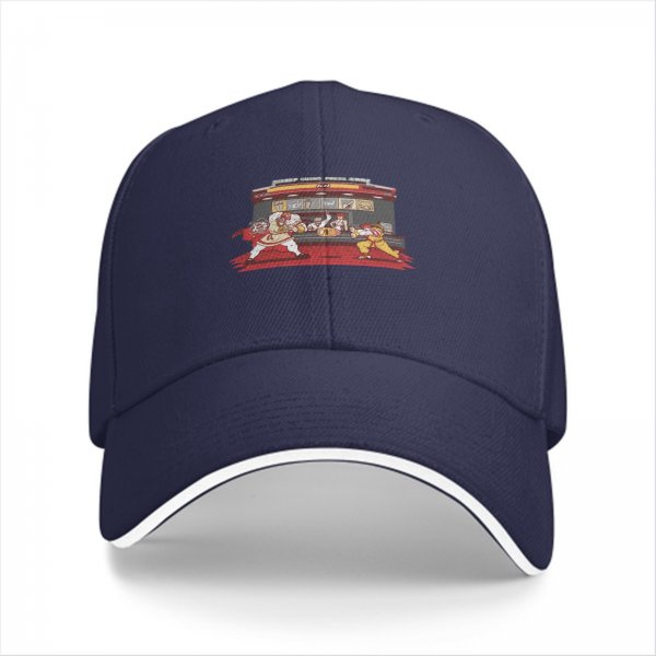 Black Baseball Cap With Street Fighter Arcade Fight Graphic