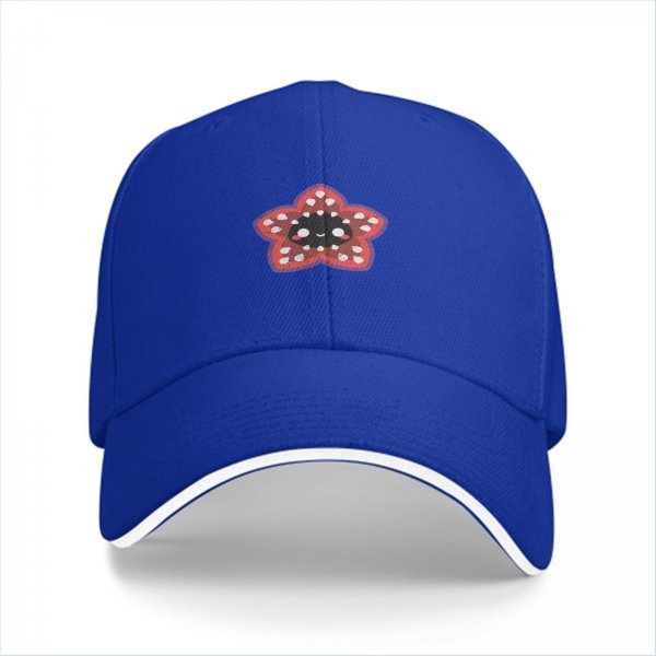 Black Baseball Cap With Cute Demogorgon Monster Print