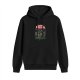 Black Hoodie With Vikings And Dragons Fantasy Graphic Print
