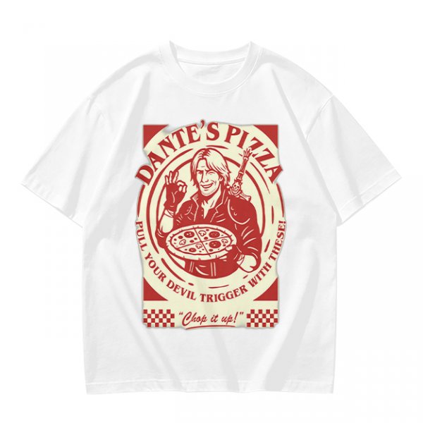 Dante's Pizza Devil Trigger Themed Graphic T-Shirt
