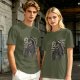 Olive graphic t-shirt with grim reaper and 'You Got Plans?' print