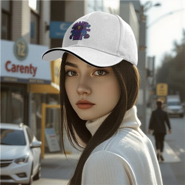 Black baseball cap with Skeletor Snake Mountain Gym graphic