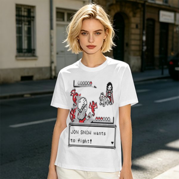 Jon Snow wants to fight Game of Thrones Pokemon style graphic tee
