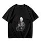 Olive T-shirt with Skeleton in Coffin Holding Coffee Print