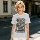 Olive t-shirt with medieval wanderer graphic and gothic text print