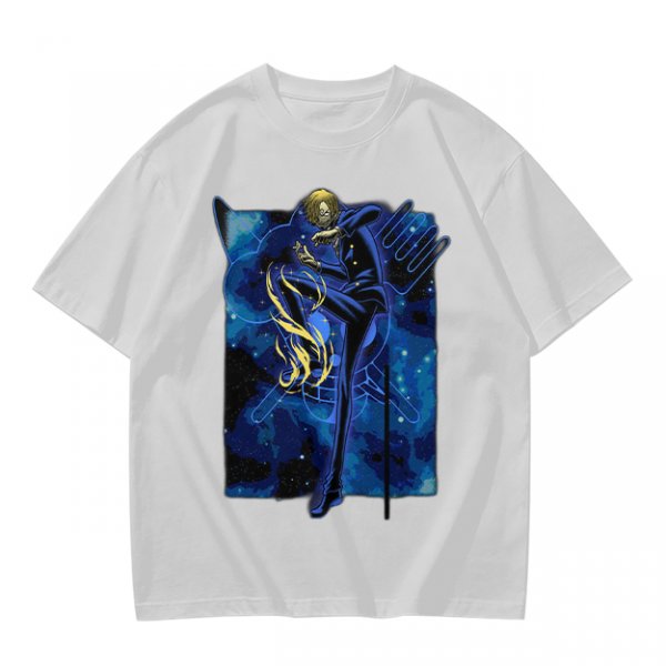 Olive T-Shirt with Cosmic Anime Character Graphic Print