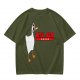 Olive T-Shirt With Metal Goose Solid Parody Graphic Print