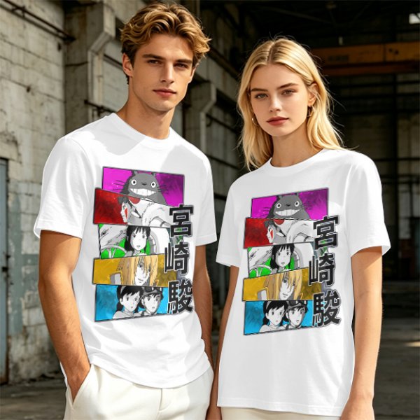 Studio Ghibli Anime Characters Graphic T-Shirt