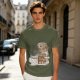 Owl on coffee books and caffeine mug graphic t-shirt