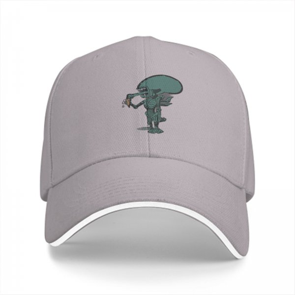 Black Baseball Cap With Alien Holding Drink Graphic