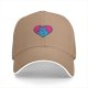Black Baseball Cap With Blue Cat In Pink Heart Graphic