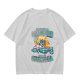 Olive Summer Umbrella Graphic T-Shirt with Retro Beach Illustration