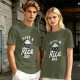 Olive t-shirt with 'Have a Rice Day' and cute rice bowl graphic