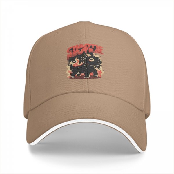Black Baseball Cap With Chaotic Neutral Hellhound Fire Art Print