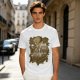 Olive T-Shirt with Fantasy Character Group Graphic Print