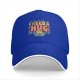 Black baseball cap with 'I need a huge cup of coffee' and cat graphic