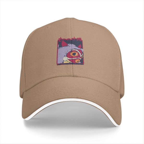 Black Baseball Cap With Princess Mononoke Mask Art Print