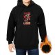 Black hoodie with cute demon graphic and themed text print