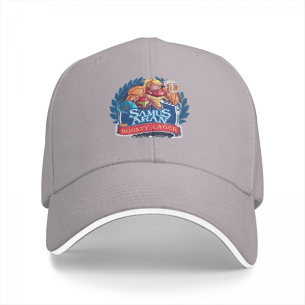 Samus Aran Bounty Lager Print Black Baseball Cap