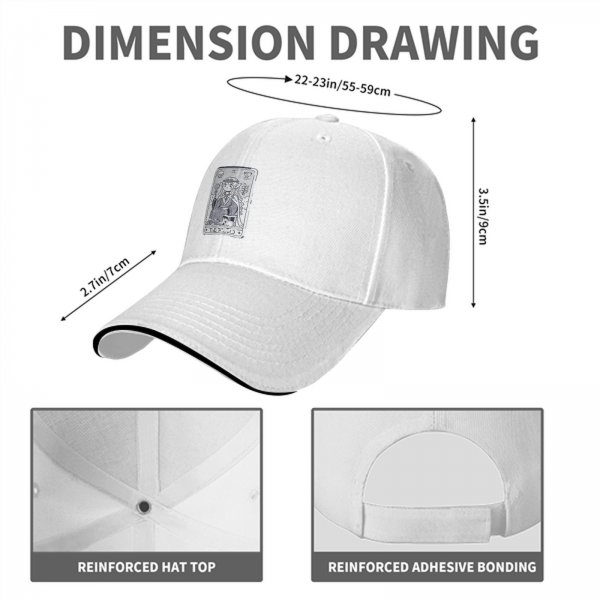 Black baseball cap with elf tarot card graphic