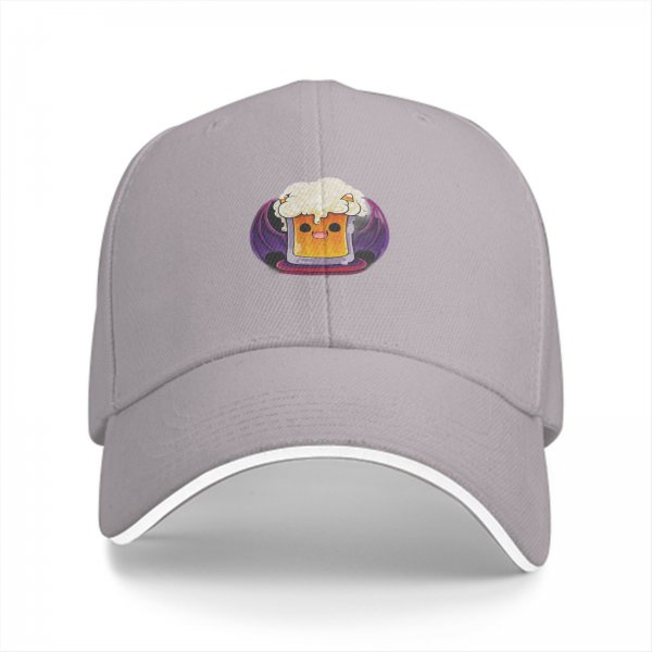 Black Baseball Cap With Cute Vampire Beer Mug Graphic